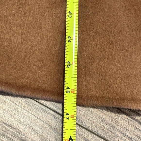 Tahari Juliette Wool Blend Brown Belted Coat with Faux Leather Trim Size Medium - Picture 15 of 15